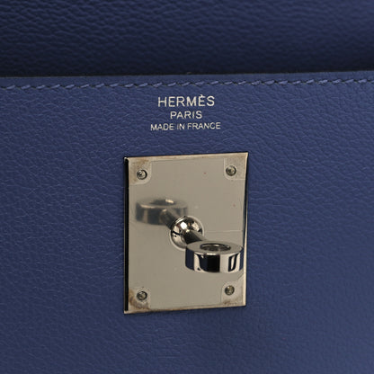 Hermes Evercolor Verso Kelly Retourne 28 Bleu Brighton Orange Poppy 6 of 15