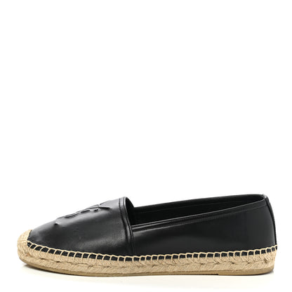 Saint Laurent Lambskin Monogram Espadrilles 38.5 Black 1 of 9