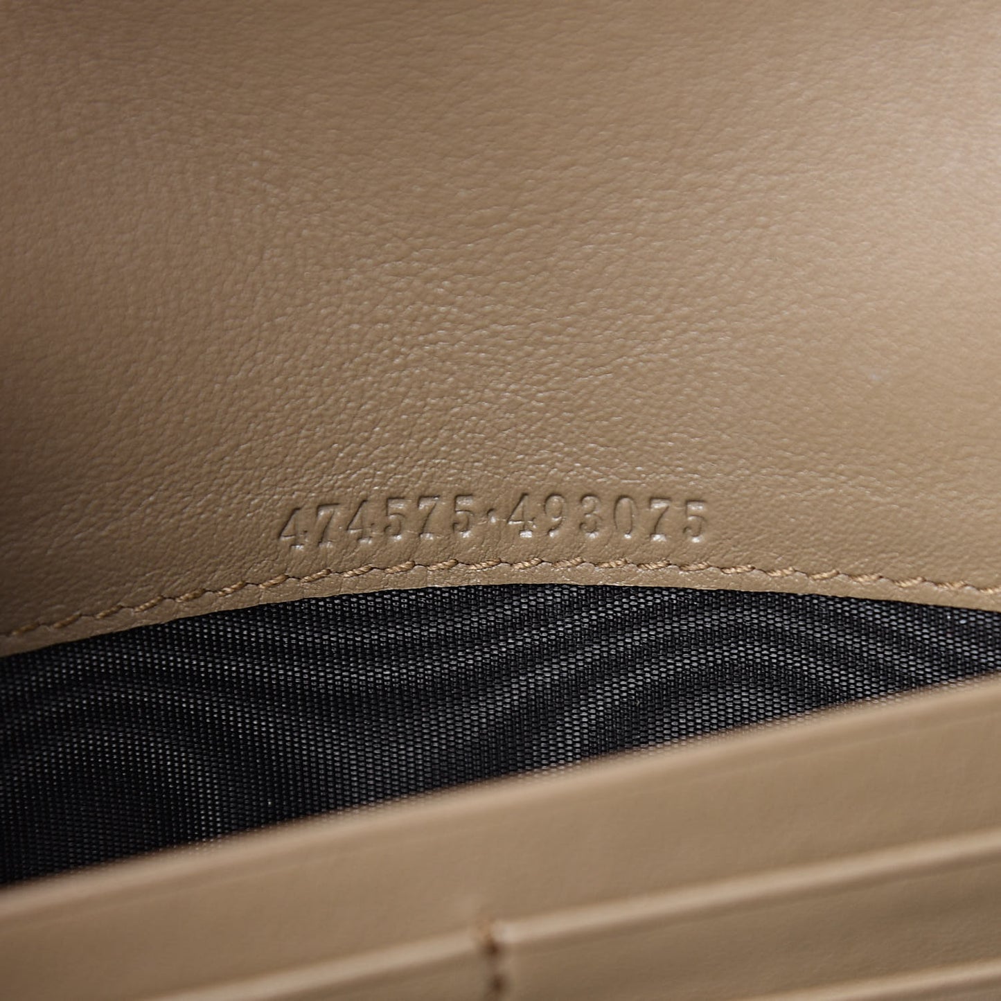 Velvet Matelasse GG Marmont Chain Wallet Taupe