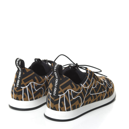Fendi Stretch Fabric FFreedom Sneakers 37.5 Tobacco Black White 4 of 8