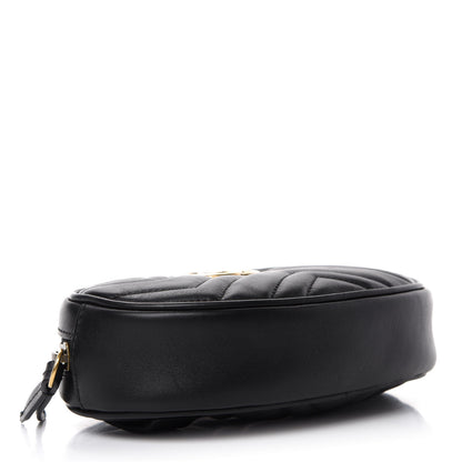Gucci Calfskin Matelasse GG Marmont Belt Bag 85 34 Black 4 of 12