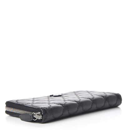 Chanel Calfskin Double Stitch Hamptons Zip Around Wallet Black 4 of 9