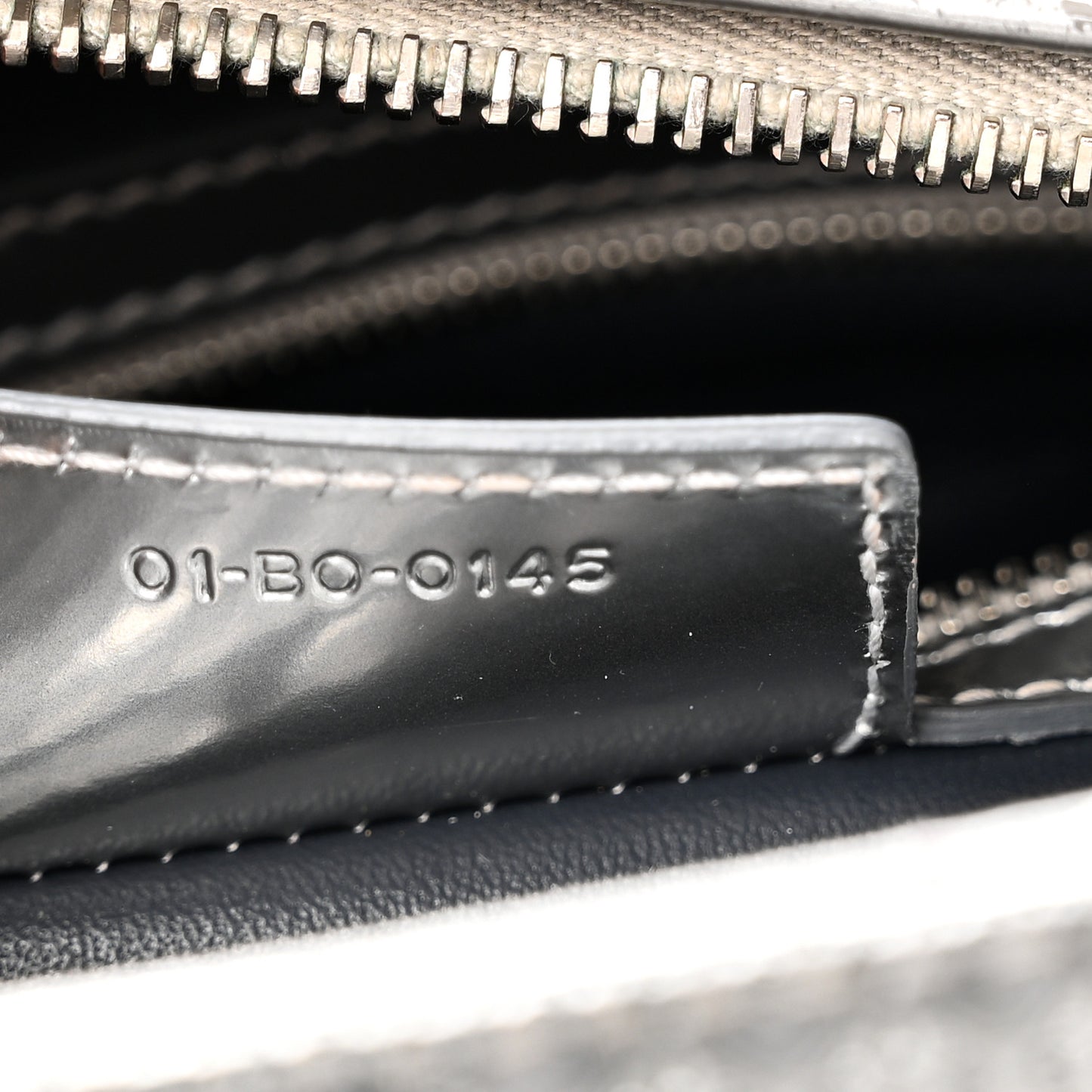 Metallic Patent Micro-Cannage Medium Lady Dior Silver