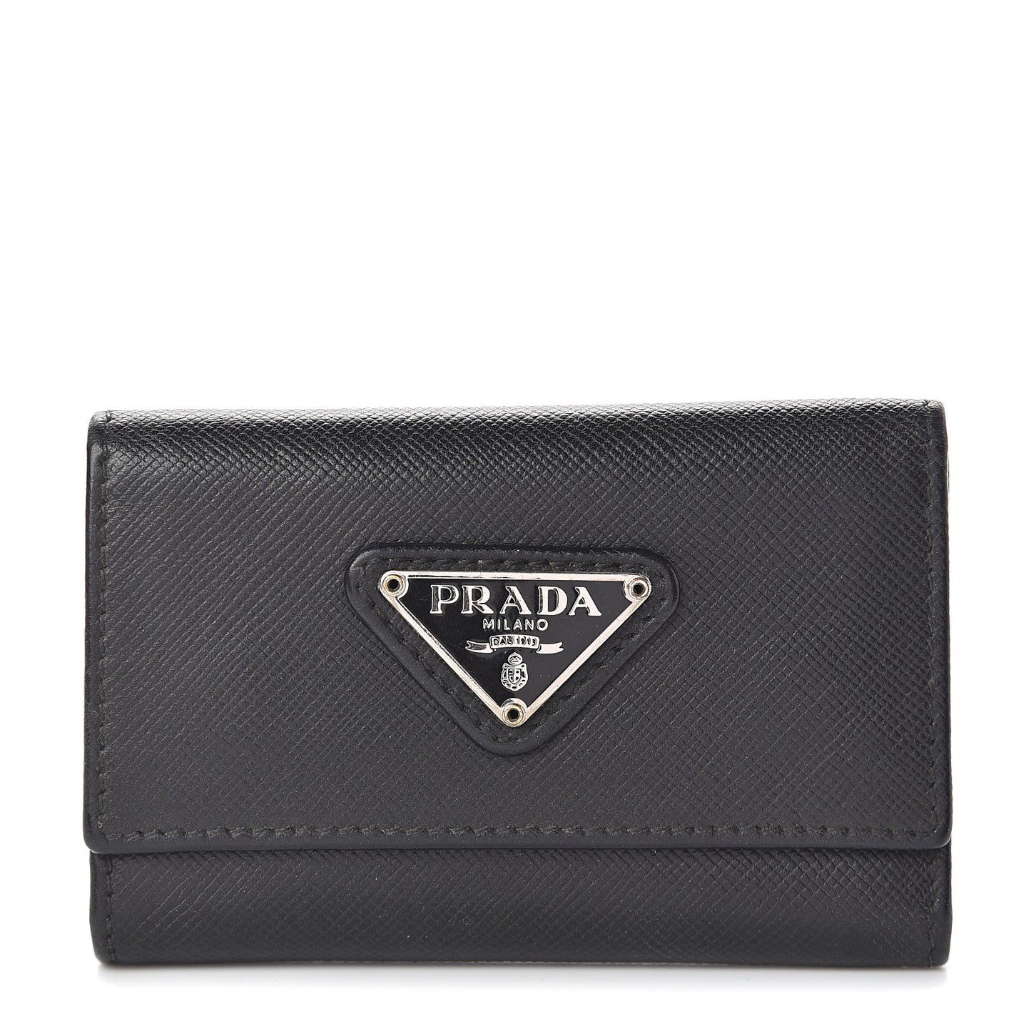 Saffiano 6 Key Holder Black