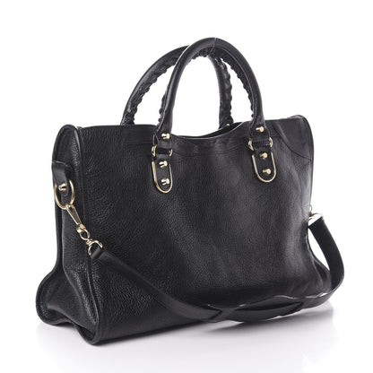 Balenciaga Chevre Gold Metallic Edge Hardware City Black 4 of 9