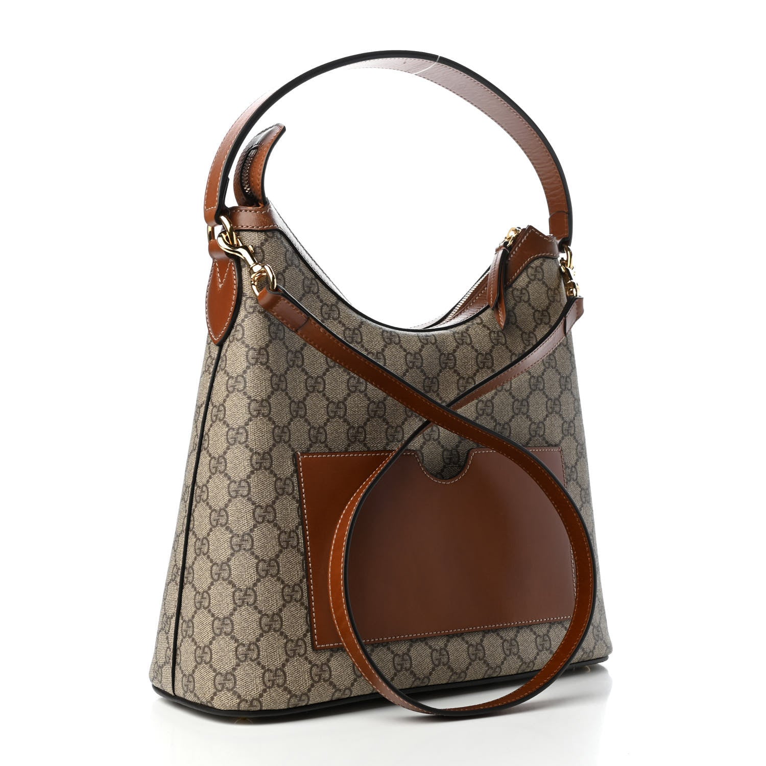 Gucci GG Supreme Monogram Linea A Hobo Brown 3 of 9