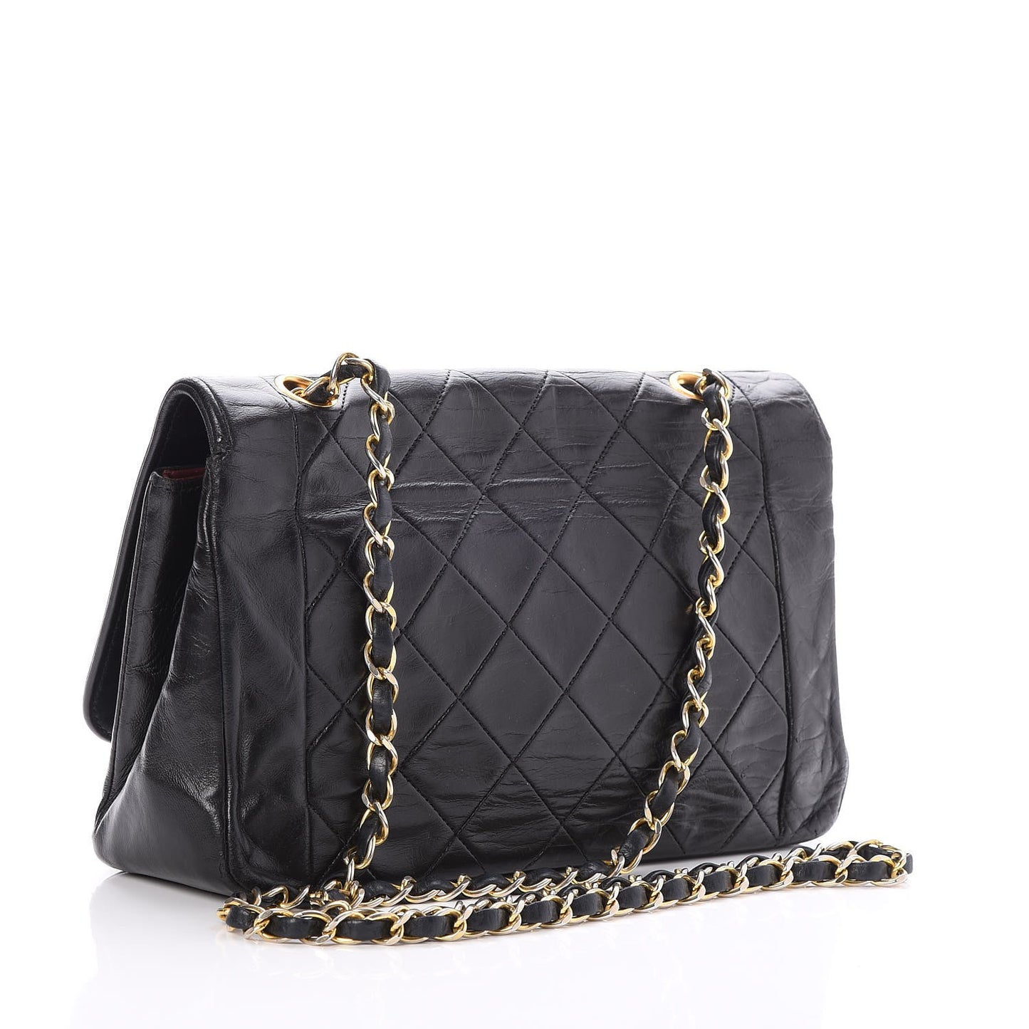 Lambskin Quilted Small Single Flap Black
