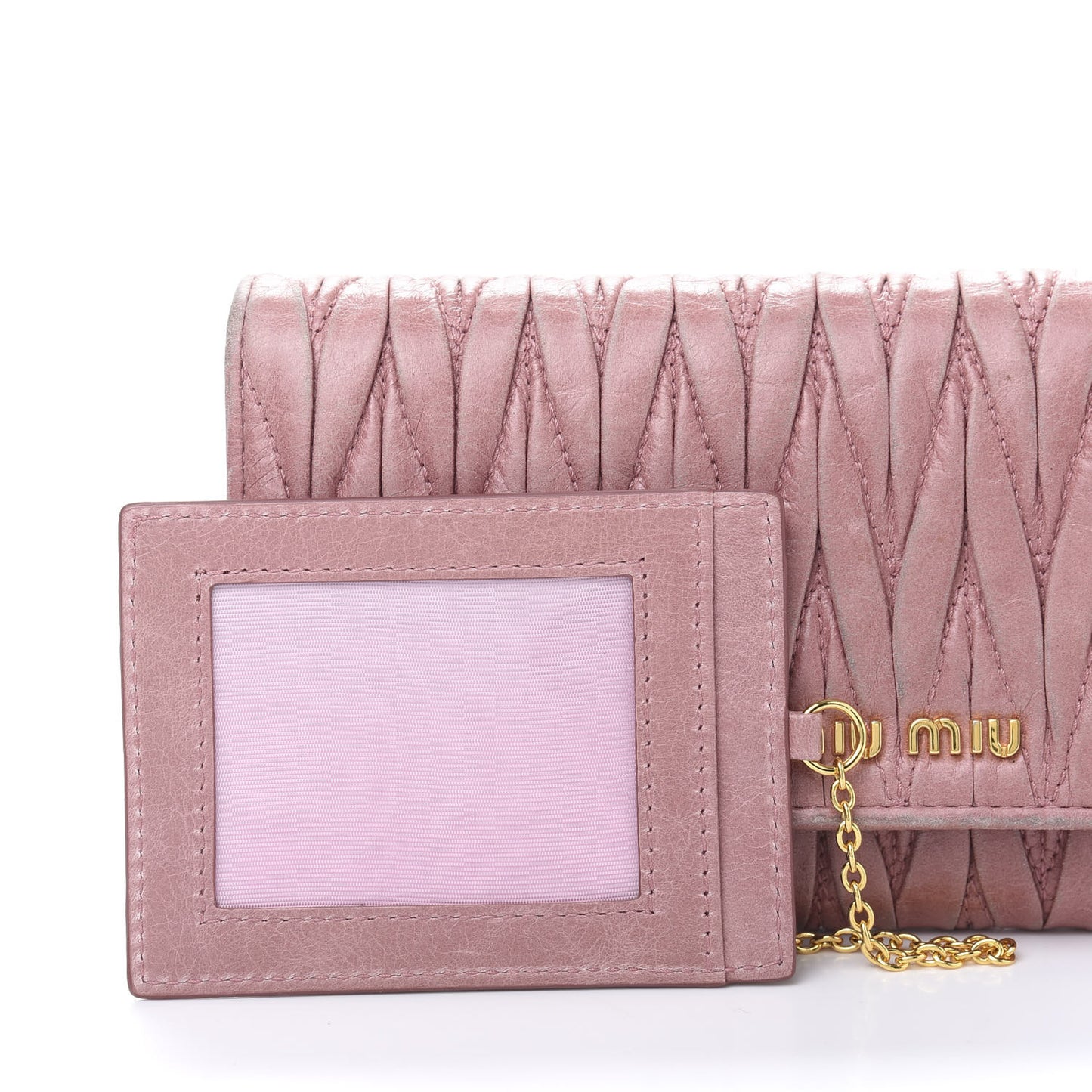 Nappa Matelasse Flap Wallet Rosa
