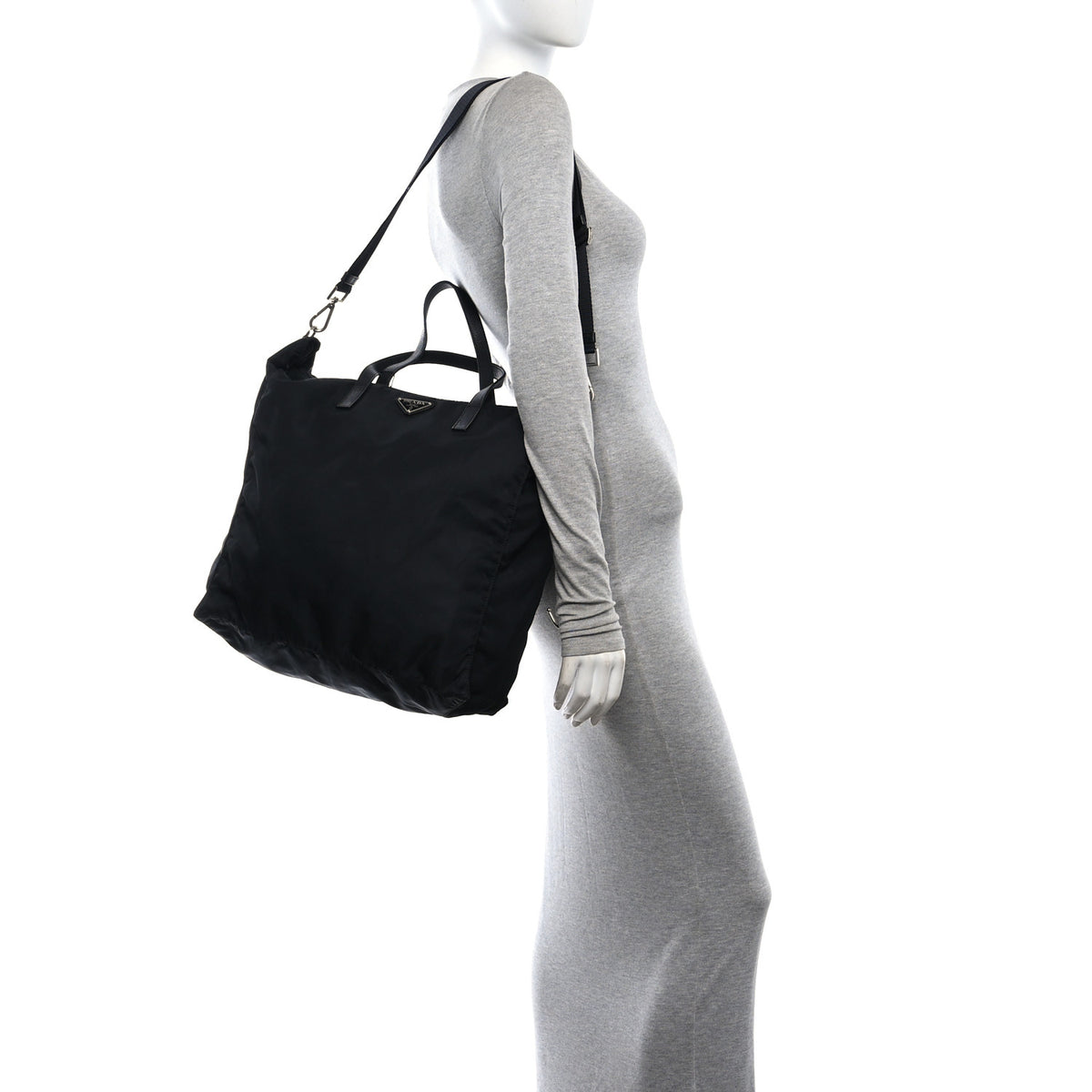 Prada Tessuto Nylon Vela Shopping Tote Black 2 of 10