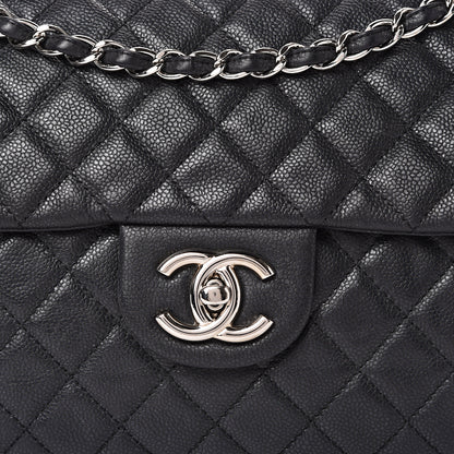 Chanel Washed Caviar Quilted Maxi Single Flap Black 7 of 12