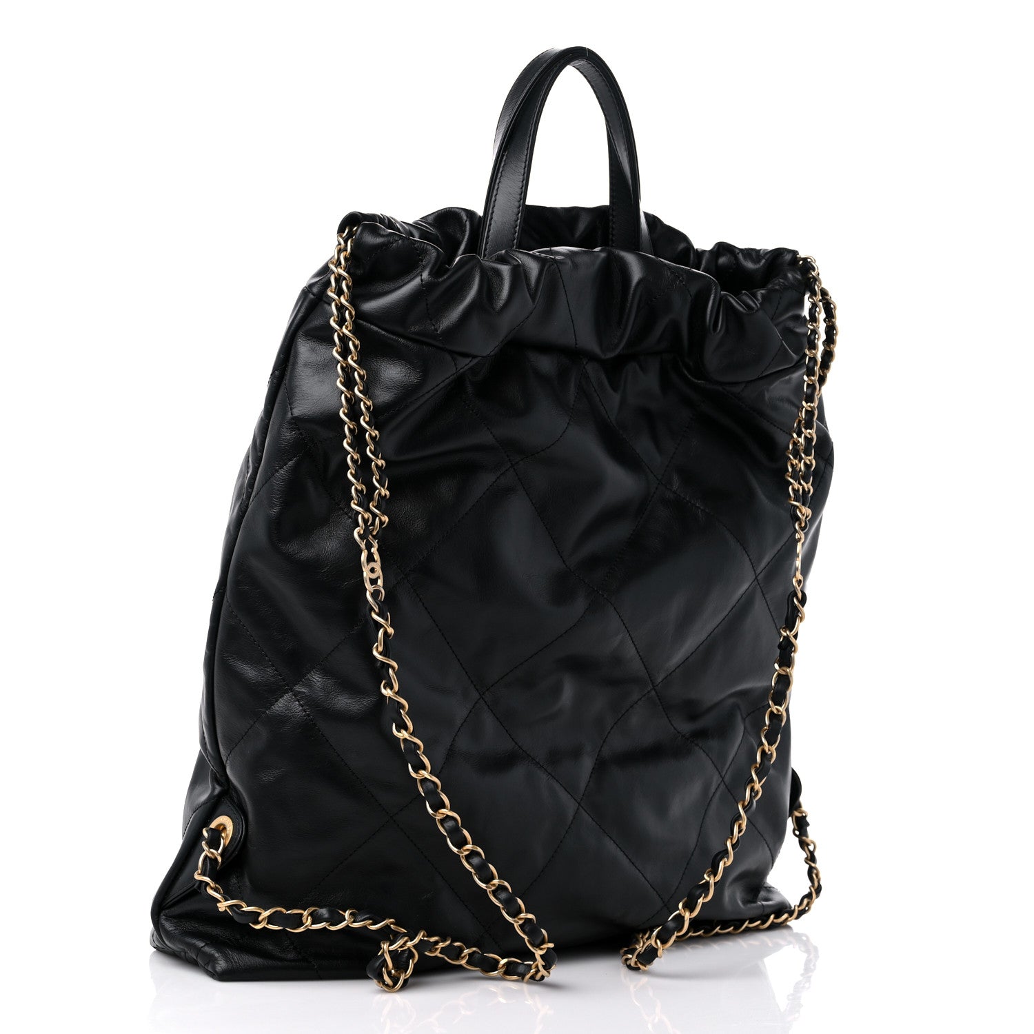 Chanel Shiny Calfskin Quilted Chanel 22 Backpack Black 3 of 9