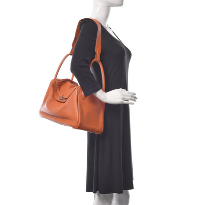 Hermes Taurillon Clemence Lindy 34 Orange 2 of 12