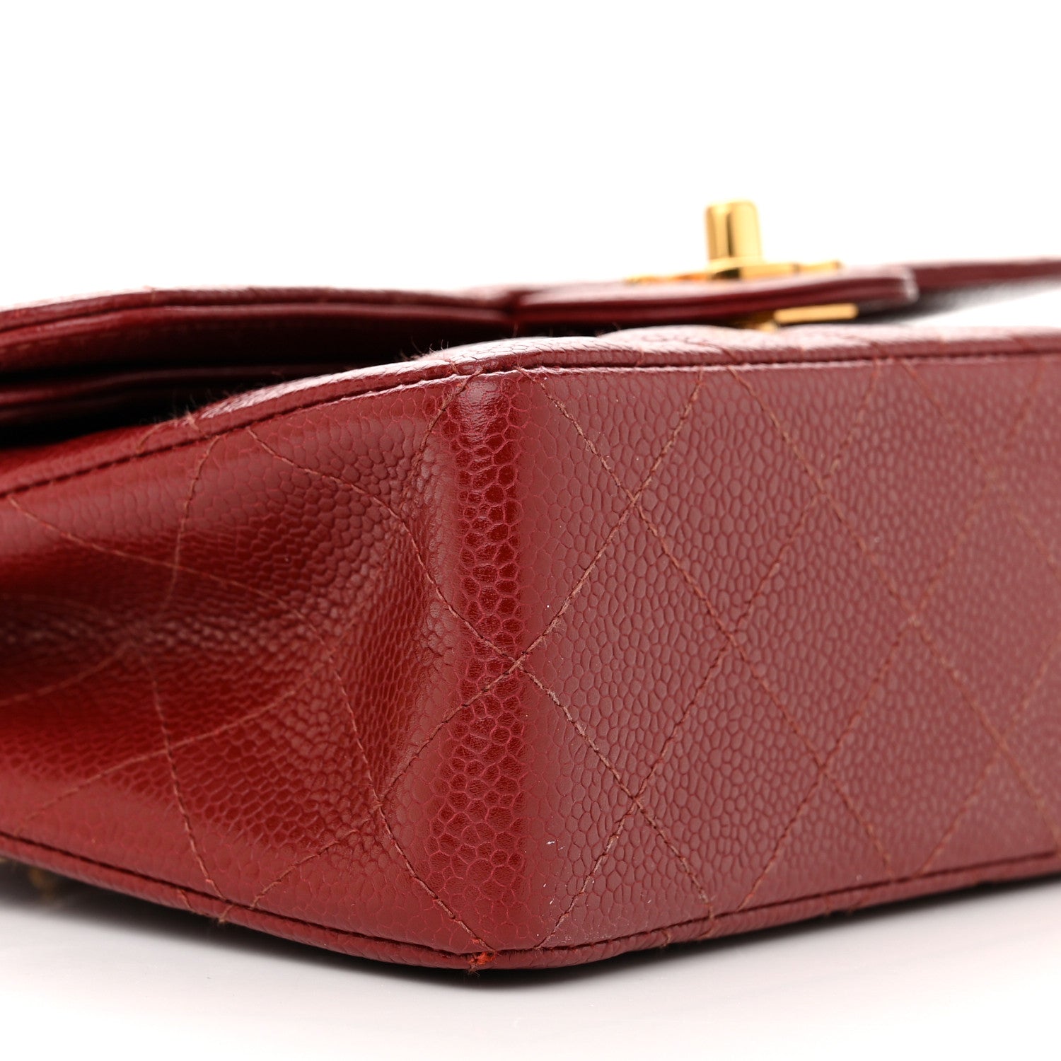 Chanel Caviar Quilted Small Double Flap Dark Red 9 of 10