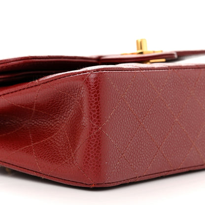 Chanel Caviar Quilted Small Double Flap Dark Red 9 of 10