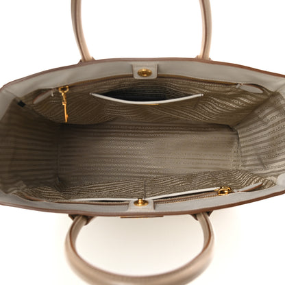 Prada Saffiano Lux Bi-Color Tote Talco Visone 7 of 8