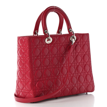 Christian Dior Lambskin Cannage Large Lady Dior Pink 2 of 9