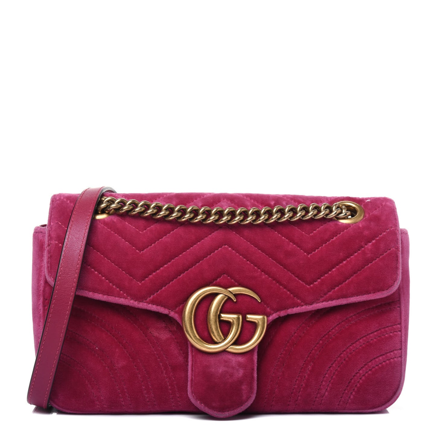 Velvet Matelasse Small GG Marmont Shoulder Bag Light Raspberry Rose