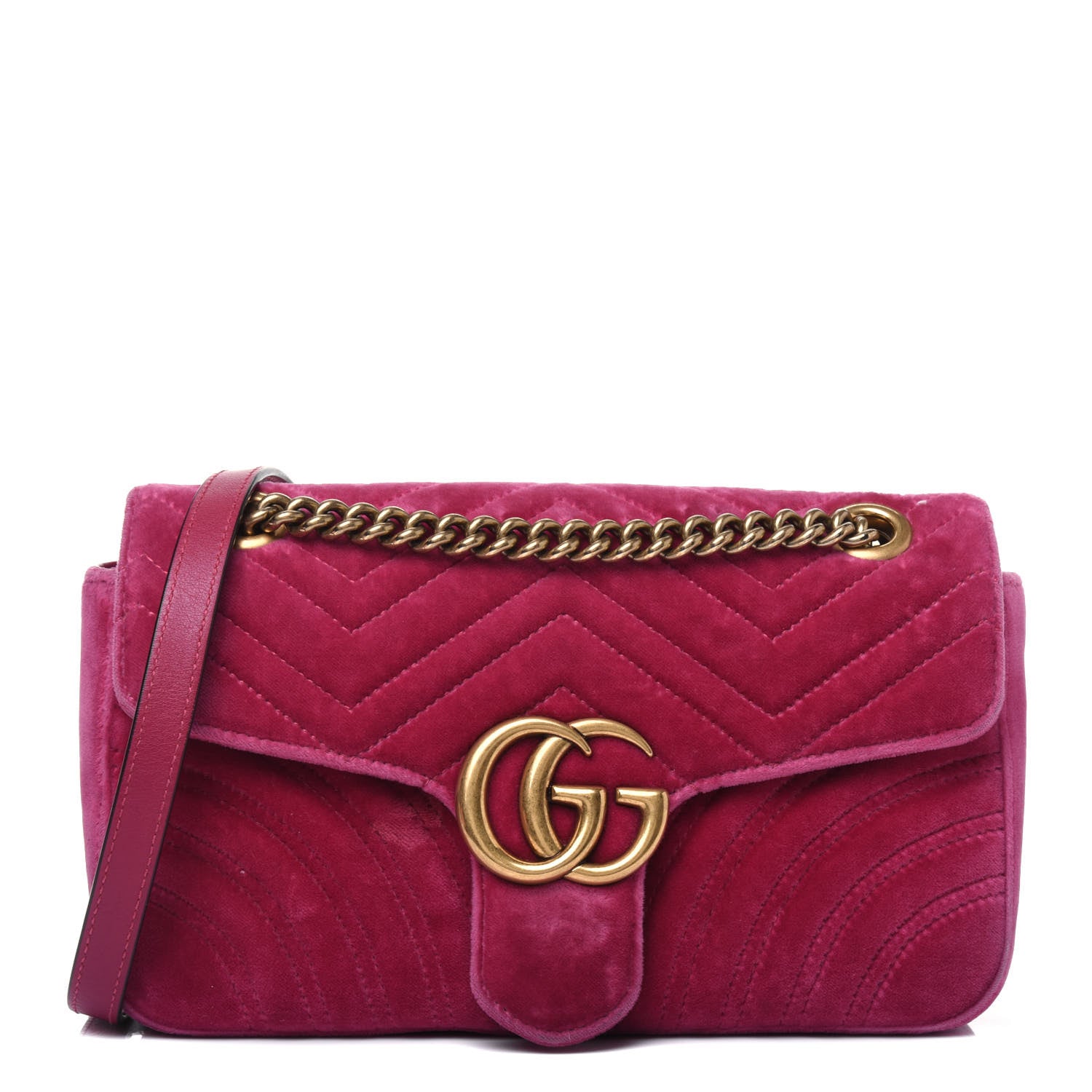 Gucci Velvet Matelasse Small GG Marmont Shoulder Bag Light Raspberry Rose 1 of 20