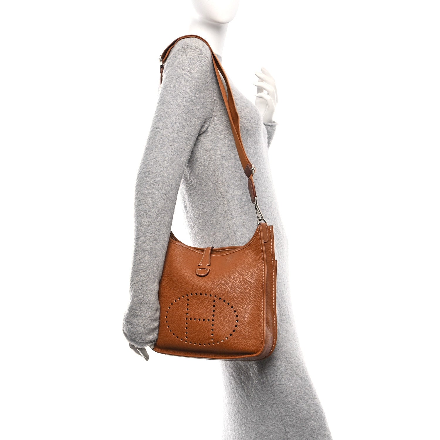 Hermes Taurillon Clemence Evelyne III PM Gold 2 of 10