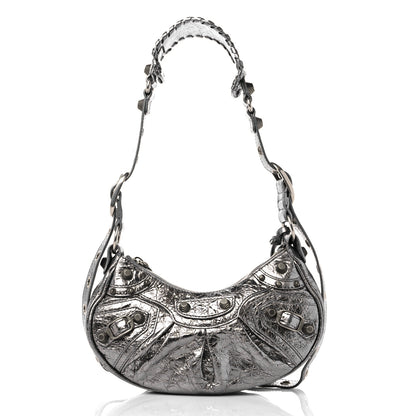 Balenciaga Metallic Agneau Arena Le Cagole Shoulder Bag XS Silver 3 of 11