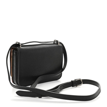 Burberry Goatskin Vintage Check Mini D-Ring Bag Black 2 of 11