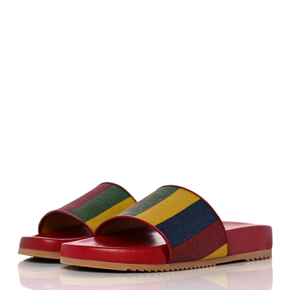 Gucci Canvas Marley Stripe Mens Slide Sandals 9 Multicolor 3 of 10