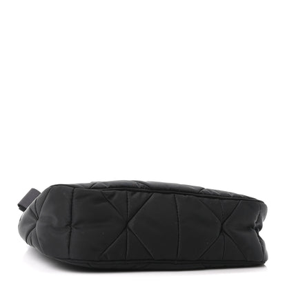 Prada Re-Nylon Triangle Padded Patchwork Shoulder Bag Black 4 of 10