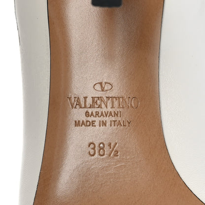 Valentino Garavani Eco Leather VLTN 70mm Sock Booties 38.5 White Black 6 of 7