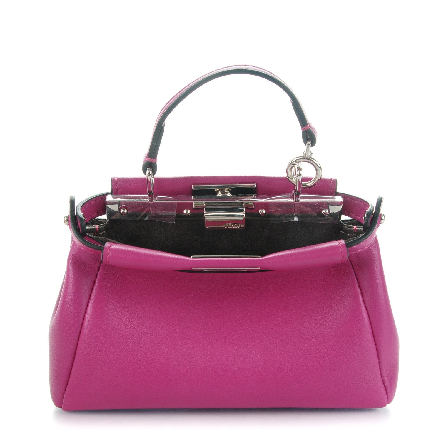 Fendi Nappa Micro Peekaboo Iconic Satchel Magenta 1 of 8