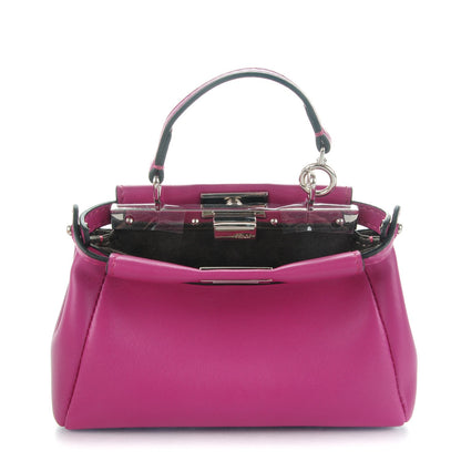 Fendi Nappa Micro Peekaboo Iconic Satchel Magenta 1 of 8