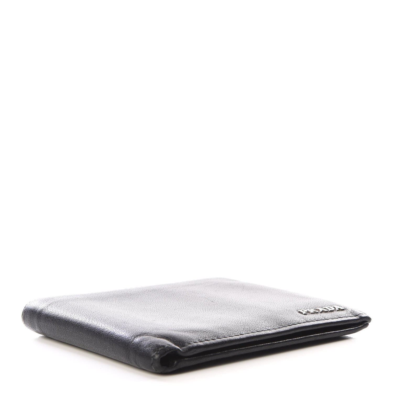 Prada Soft Calf Bi-Fold Wallet Black 3 of 11
