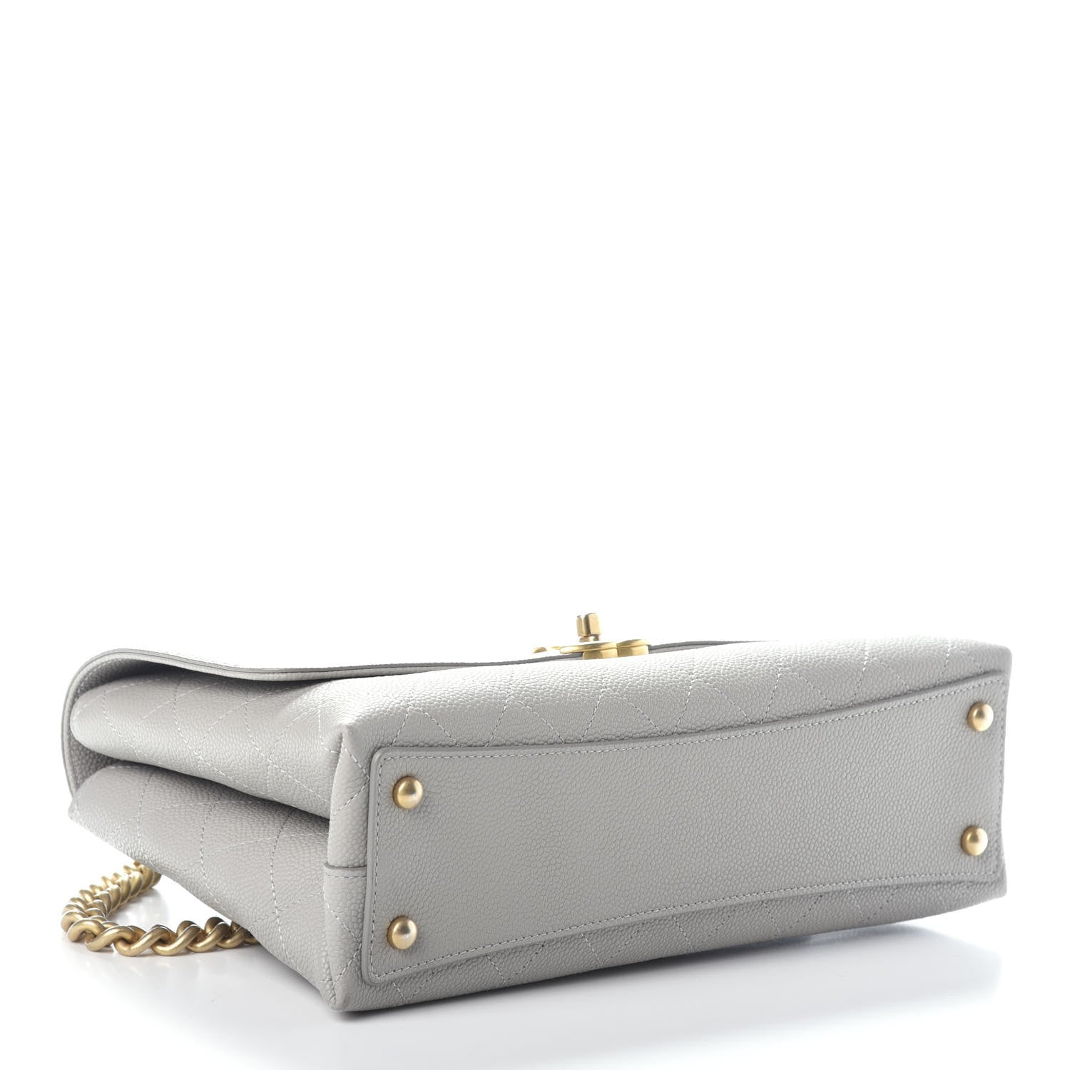 Chanel Grained Calfskin Small Stitched Flap Grey 4 of 10