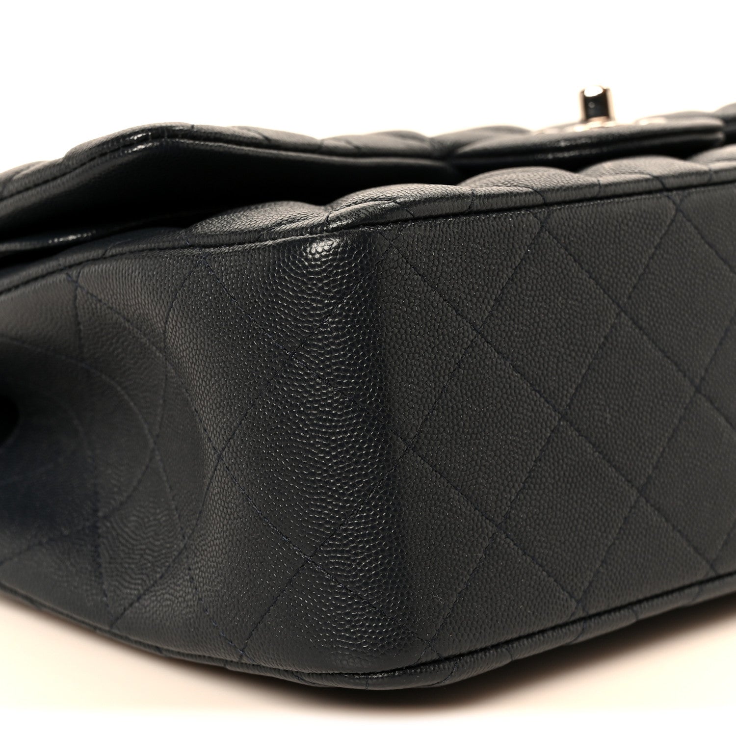 Chanel Caviar Quilted Jumbo Double Flap Navy Blue 10 of 11