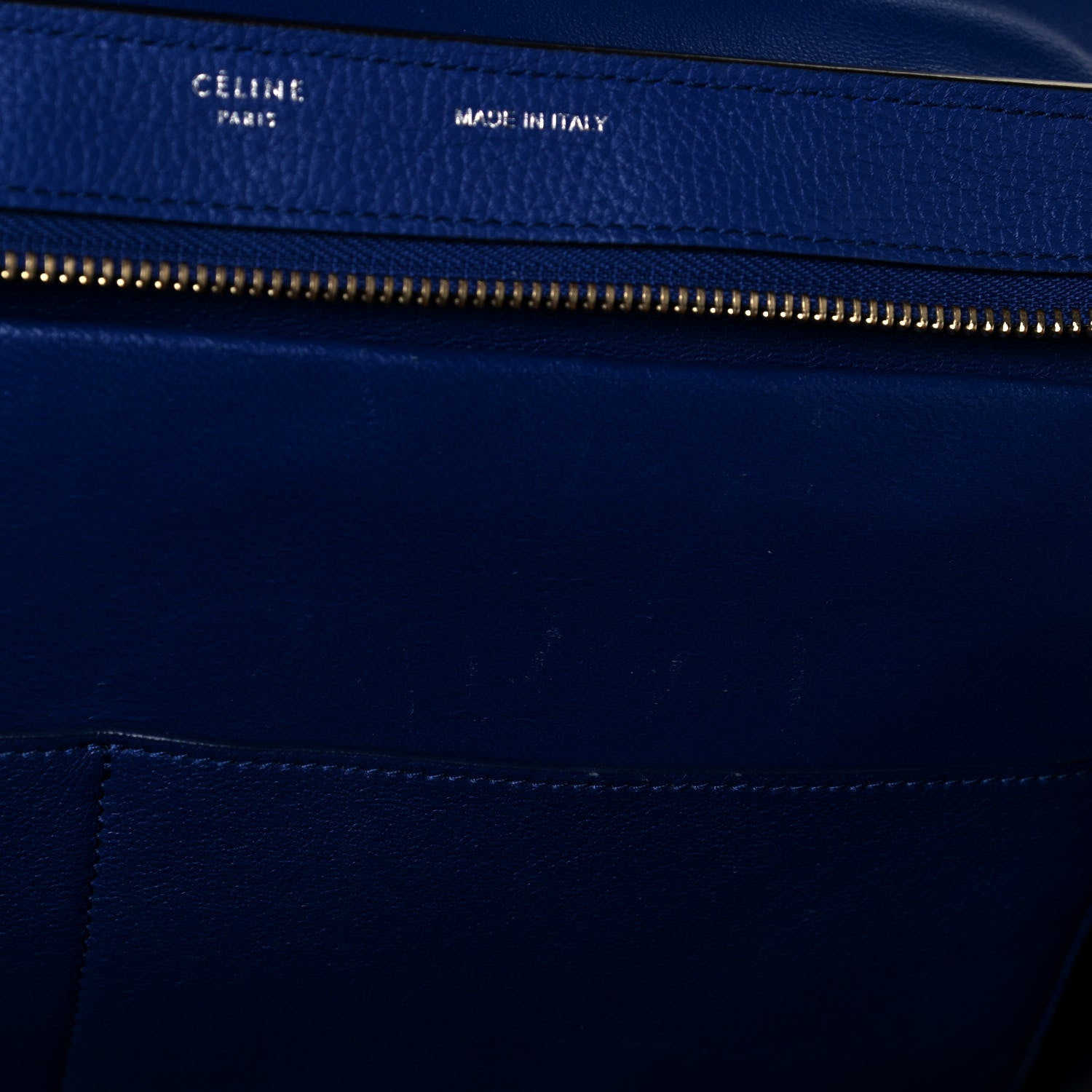 Celine Drummed Calfskin Suede Small Trapeze Indigo 7 of 9