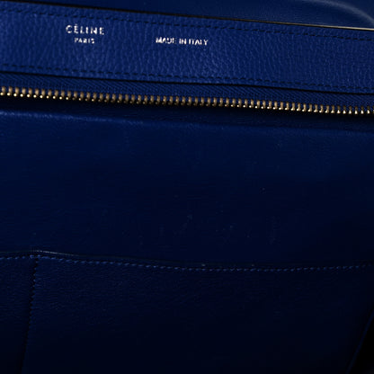 Celine Drummed Calfskin Suede Small Trapeze Indigo 7 of 9