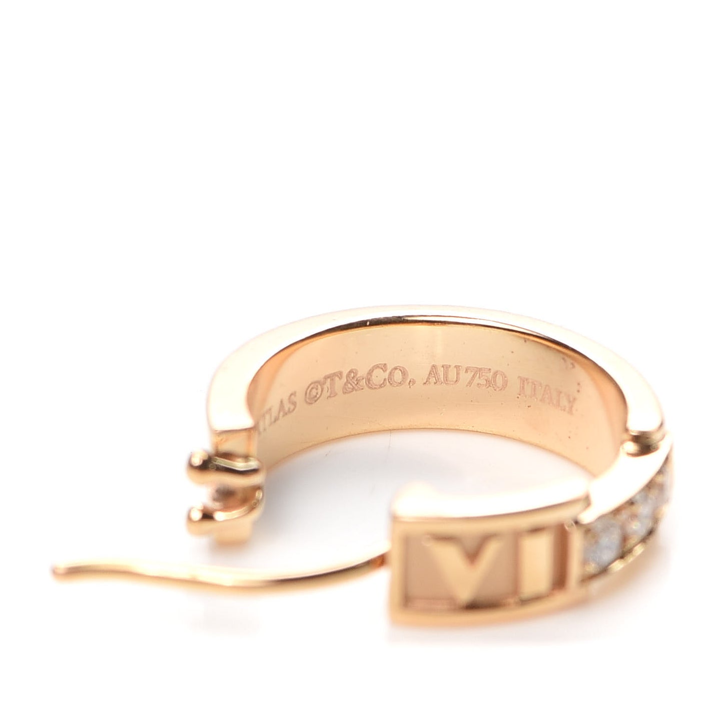 18K Rose Gold Diamond Atlas Hoop Earrings