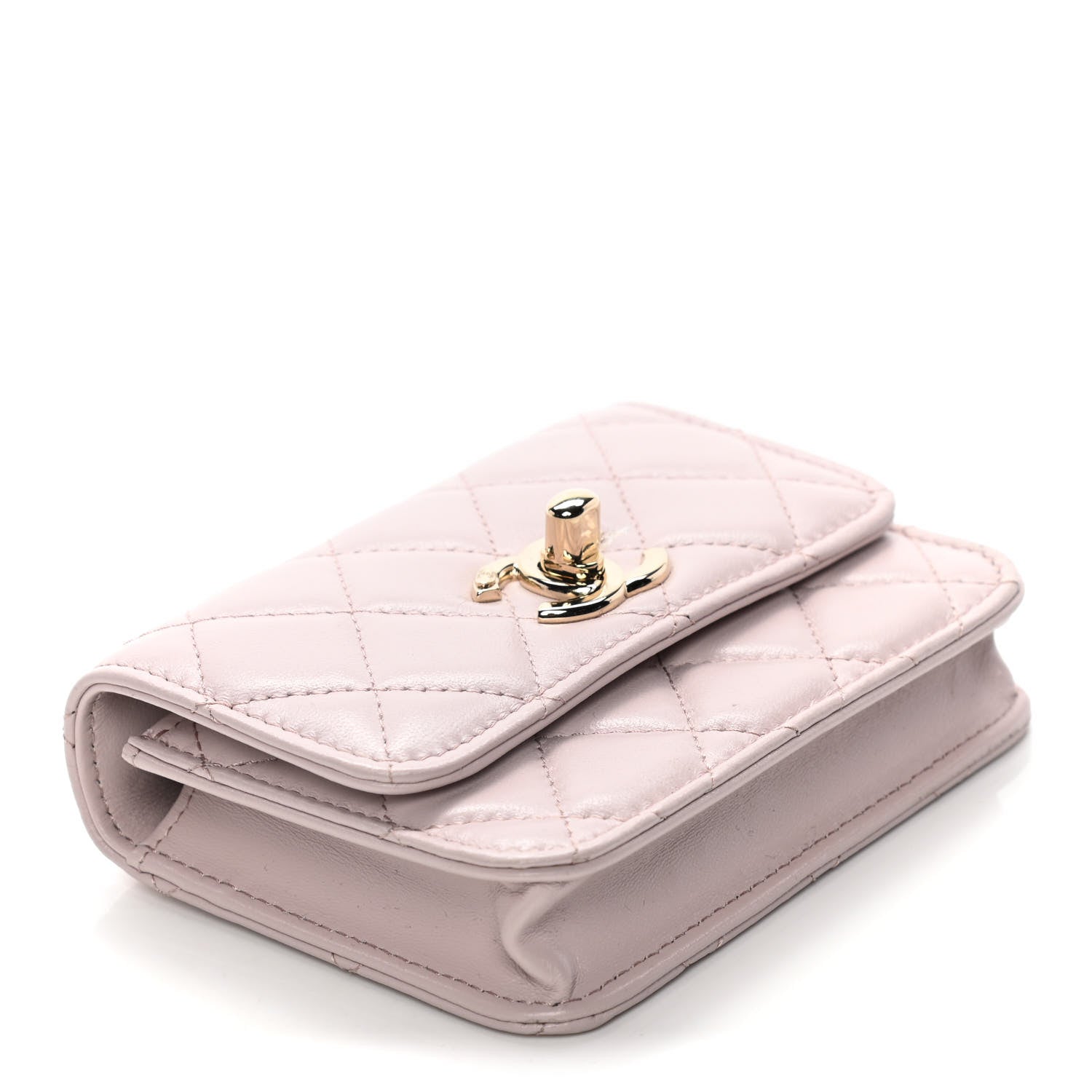 Chanel Lambskin Quilted Trendy CC Card Holder On Chain Light Pink 3 of 26