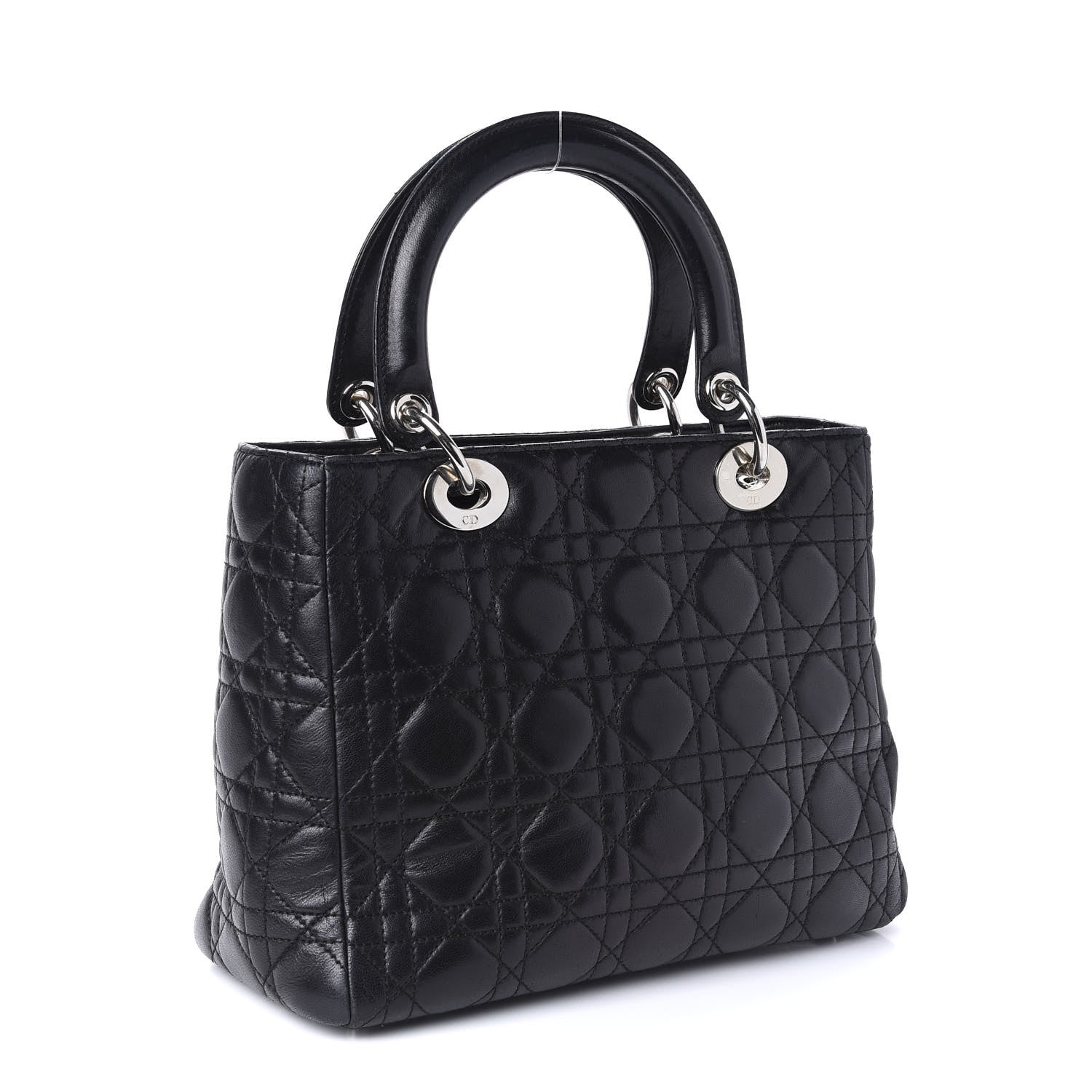 Christian Dior Lambskin Cannage Medium Lady Dior Black 3 of 10