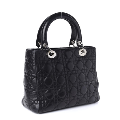 Christian Dior Lambskin Cannage Medium Lady Dior Black 3 of 10