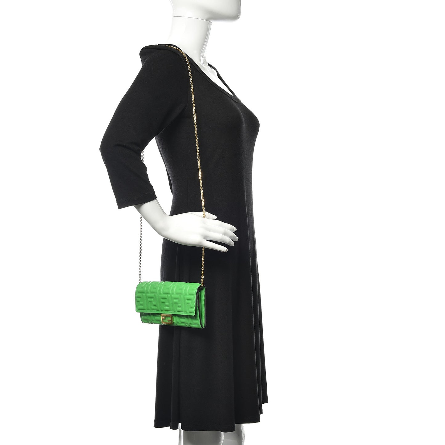 Nappa Matisse FF Embossed Continental Wallet On Chain Tomatillo