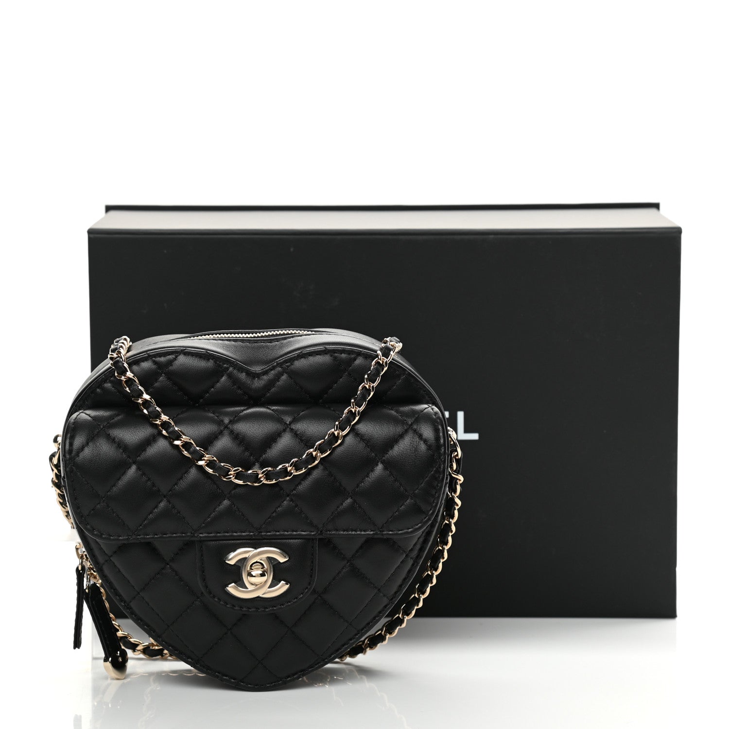 Chanel Lambskin Quilted CC In Love Heart Bag Black 11 of 11