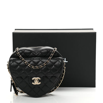 Chanel Lambskin Quilted CC In Love Heart Bag Black 11 of 11