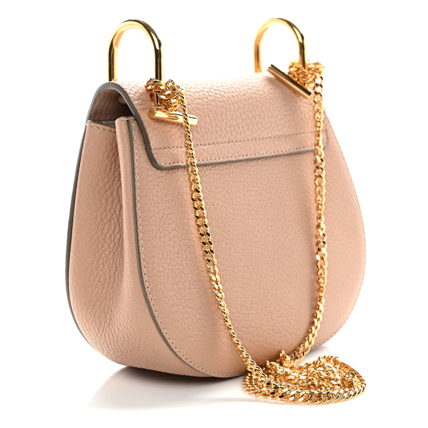 Grained Lambskin Mini Drew Shoulder Bag Cement Pink
