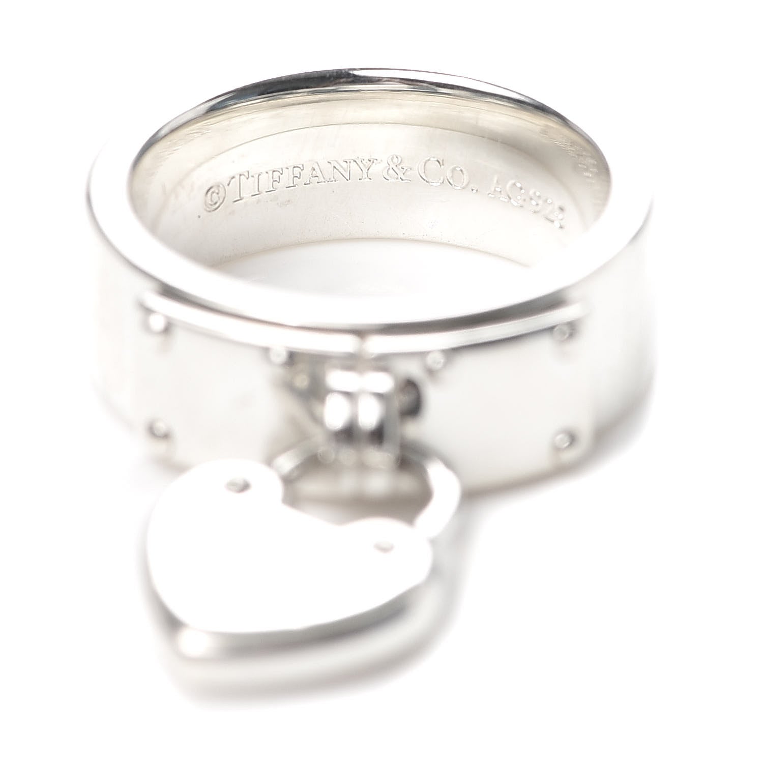 Tiffany Sterling Silver Return To Tiffany Lock Love Ring 49 4.75 4 of 6