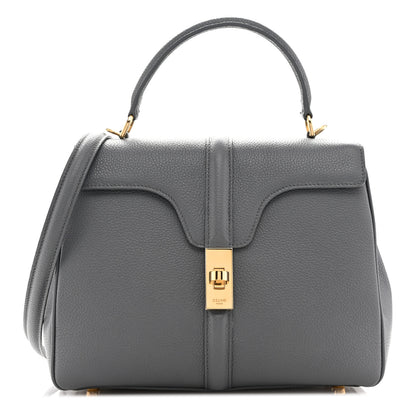 Celine Grained Calfskin Small 16 Top Handle Bag Storm 1 of 13