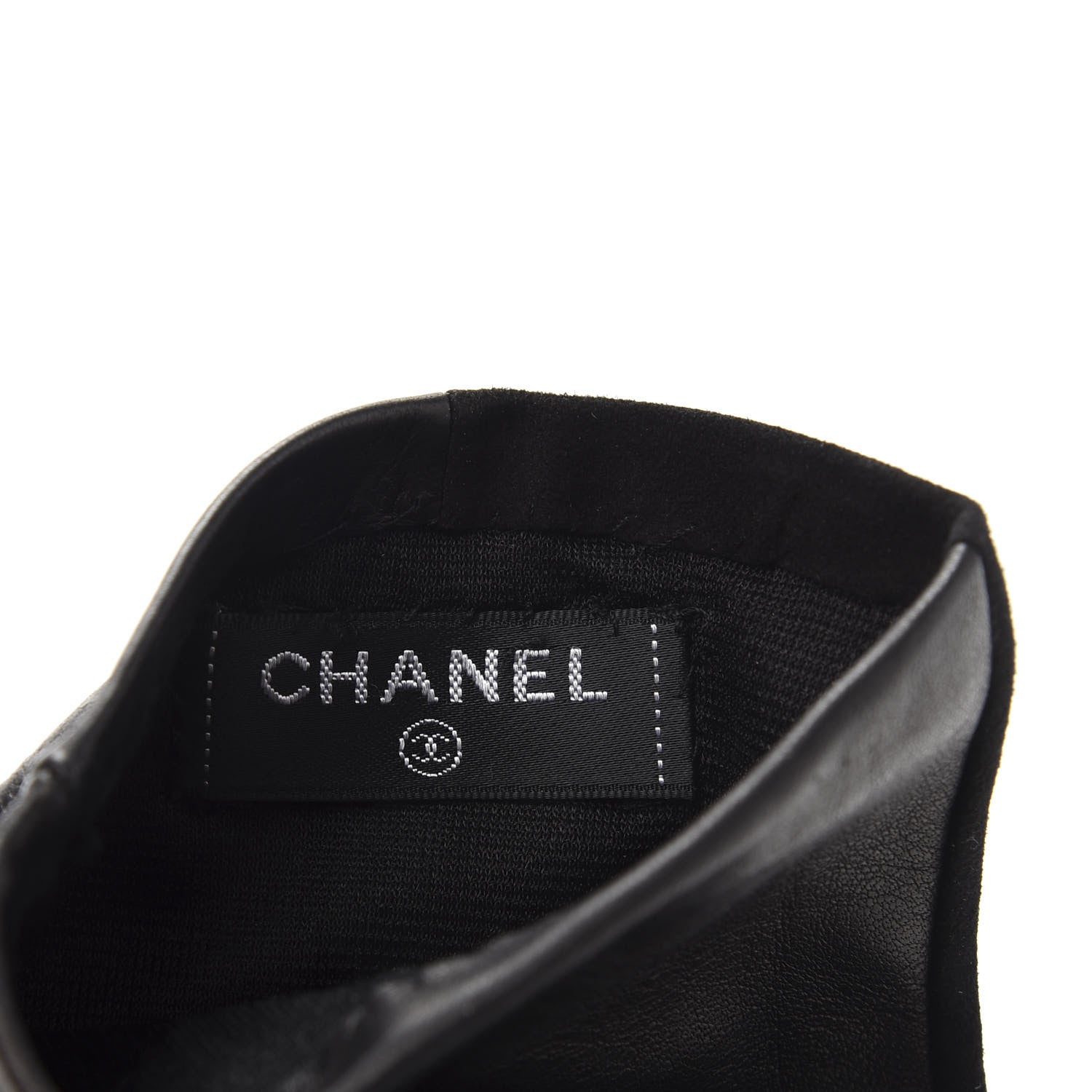 Chanel Suede Lambskin Gloves 8 Black 3 of 5