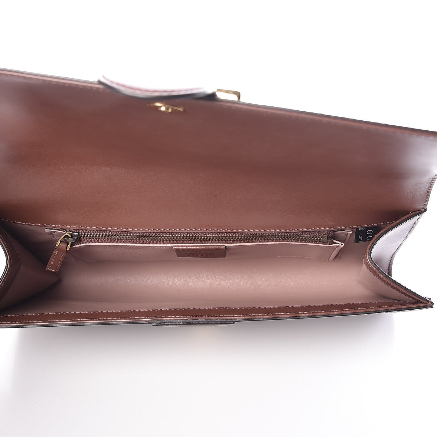 Calfskin Lady Buckle Clutch Brown