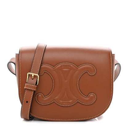 Celine Smooth Calfskin Cuir Triomphe Folco Crossbody Bag Tan 1 of 11