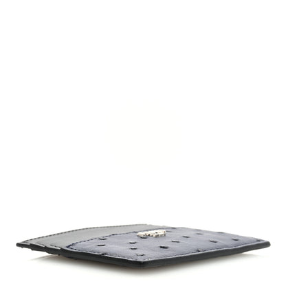 Fendi Ostrich Vitello Card Holder Blueberry Black 4 of 7