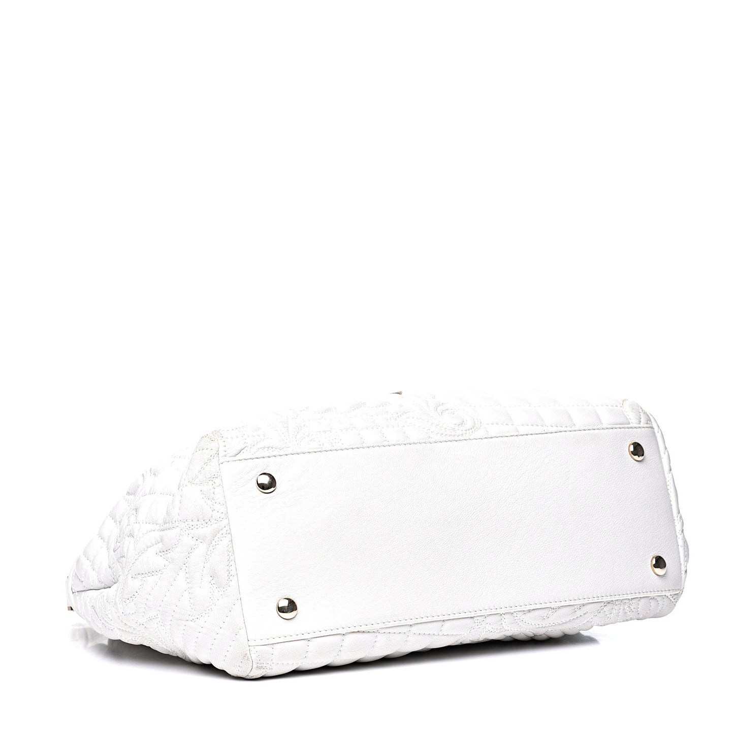Nappa Barocco Quilted Vanitas Talia Shoulder Bag White